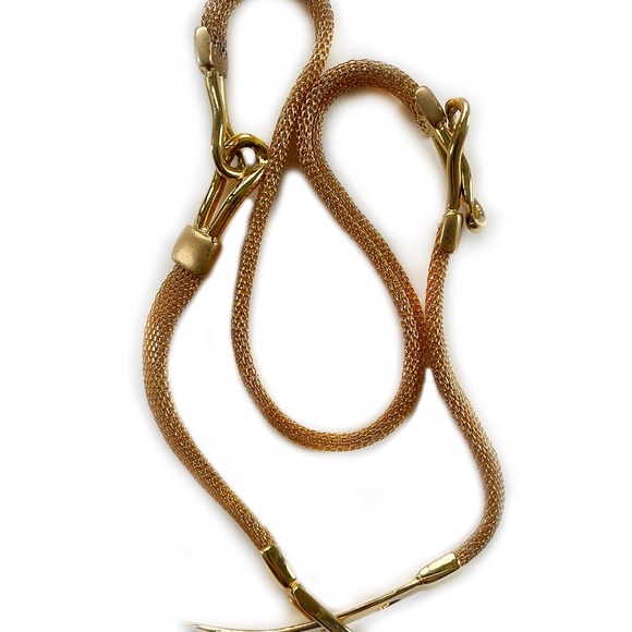 Vintage Gold Mesh Skinny Belt - 3 Hole Buckle - Picture 4 of 4